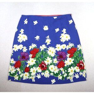 TOMMY JEANS - WOMEN'S BLUE FLORAL PRINT PENCIL SKIRT - SIZE 9